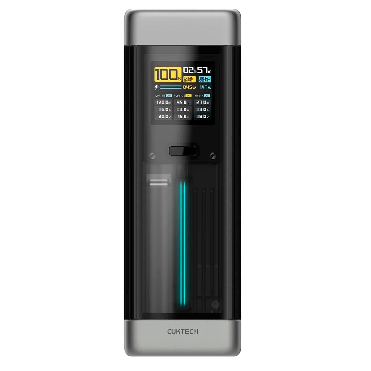 POWER BANK CUKTECH P23 210W 25000 MAH PARA LAPTOP Y CELULAR SILVER - 3