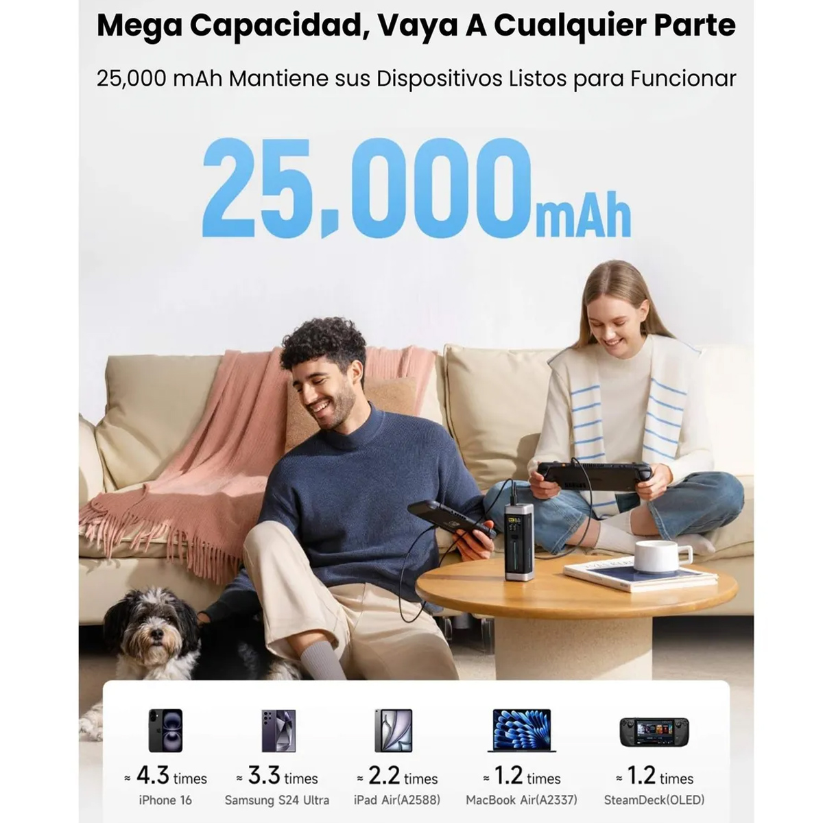 POWER BANK CUKTECH P23 210W 25000 MAH PARA LAPTOP Y CELULAR SILVER - 5