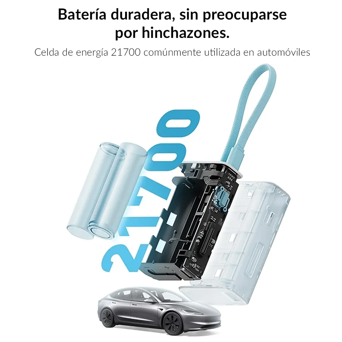 POWER BANK CUKTECH 33W 10000 MAH CABLE INTEGRADO TIPO C - BLANCO - 3
