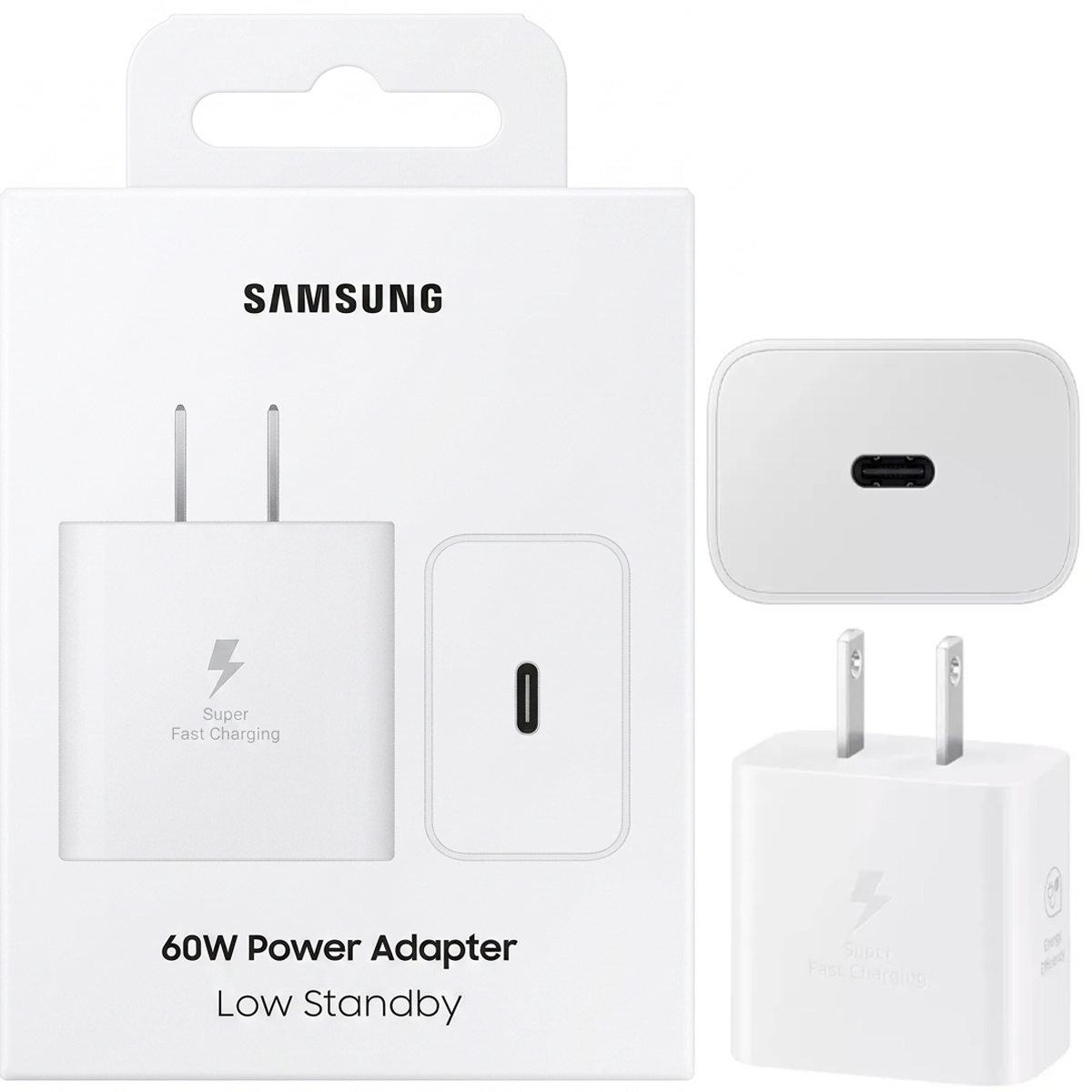 CARGADOR SAMSUNG 60W PARA S26 S25 S24 S23 CARGA RAPIDA BLANCO - 1
