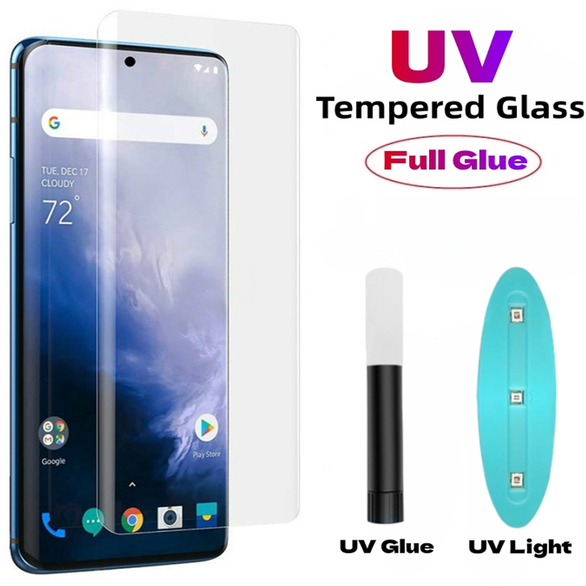 VIDRIO TEMPLADO UV CON PEGAMENTO LÍQUIDO MOTOROLA EDGE 70 FUSION - 1