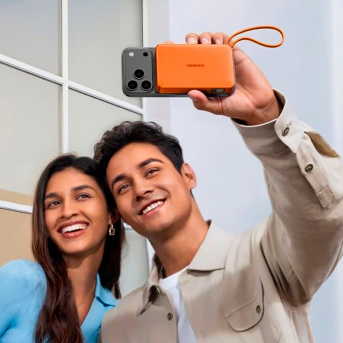 POWER BANK UGREEN PB773 MAGFLOW 10000MAH QI2 25W INALÁMBRICO - NARANJA - 4