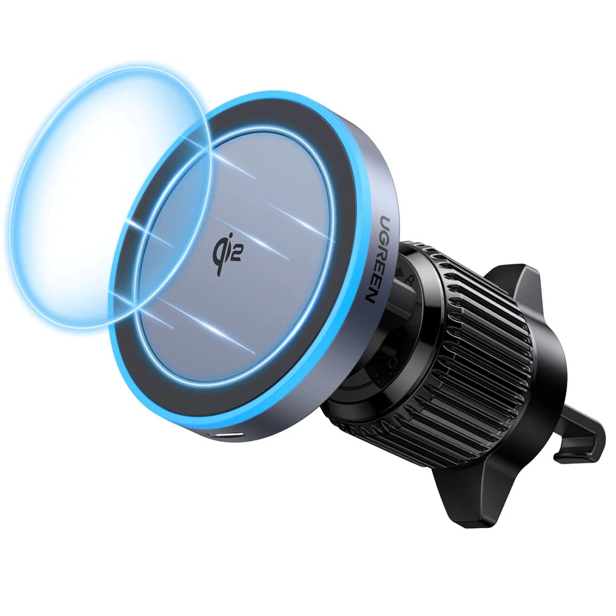 CARGADOR INALÁMBRICO MAGNÉTICO PARA AUTO UGREEN W708 QI2 15W NEGRO - 4