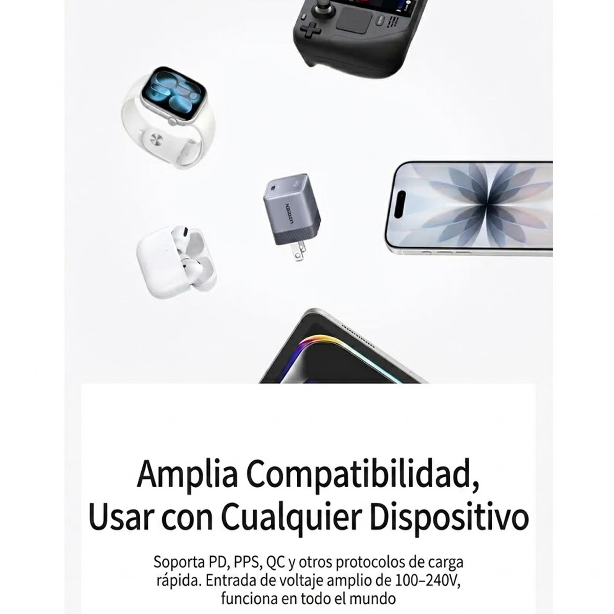 UGREEN NEXODE AIR CARGADOR GAN USB-C 45W GRIS X840 95960B - 4