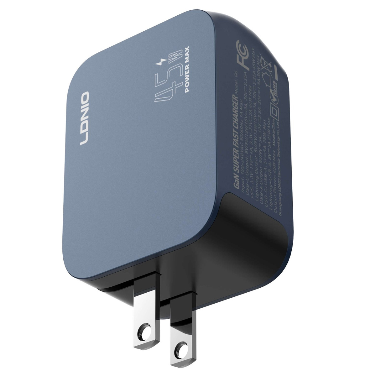 CARGADOR LDNIO 45W GAN SUPER FAST CHARGER CON CABLE INCLUIDO TIPO-C - 5