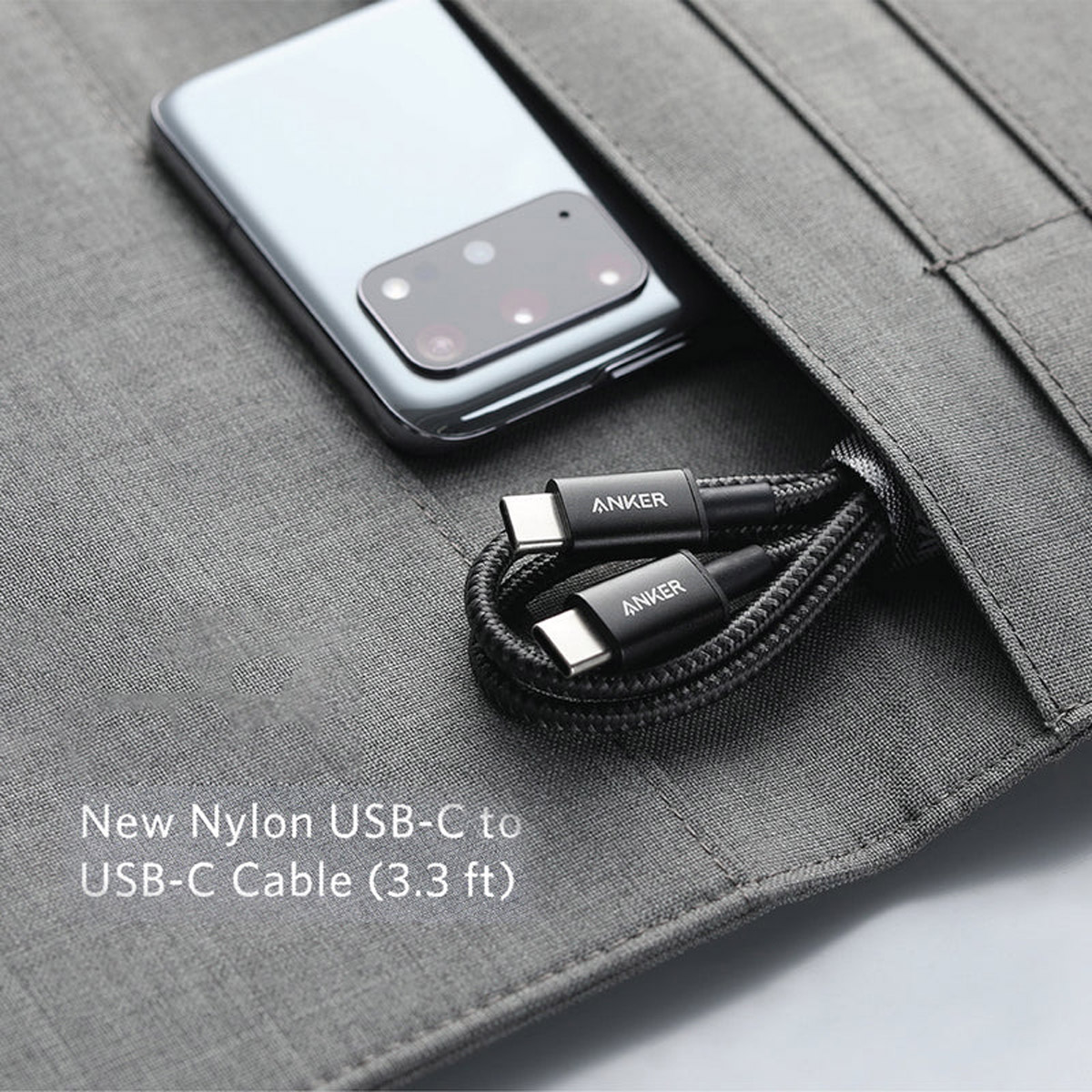 ANKER CABLE USB-C A USB-C NYLON 60W TRENZADO 1M 3.3 FT NEGRO - 7
