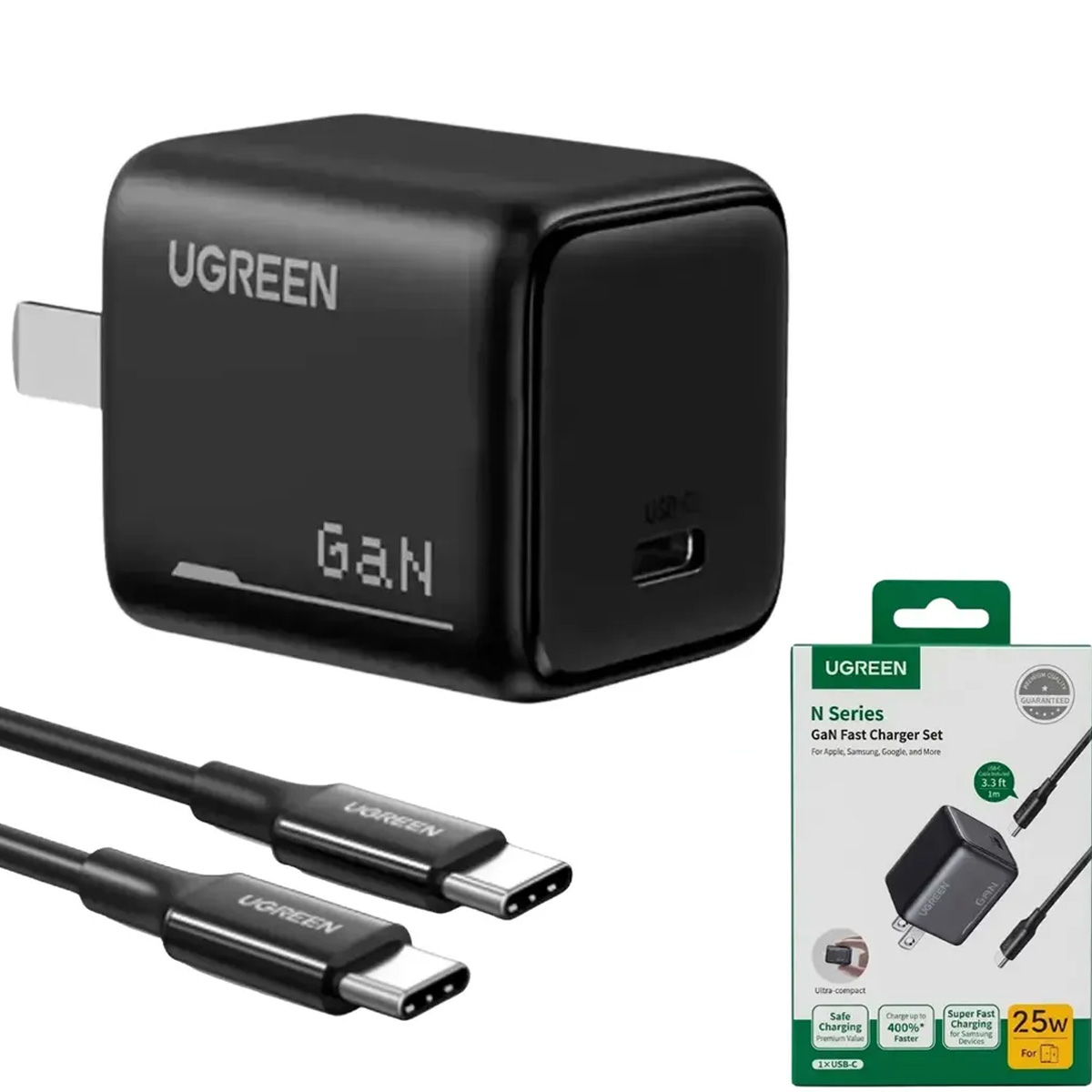 CARGADOR RÁPIDO CABLE USB-C GAN UGREEN 25W X517 ANDOID Y IOS - 3