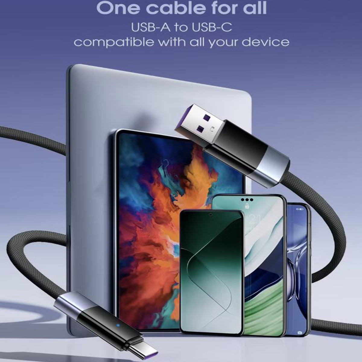 CABLE TIPO C LDNIO LS241Q 100W 5A CON CORTE AUTOMÁTICO 1 METRO - 5