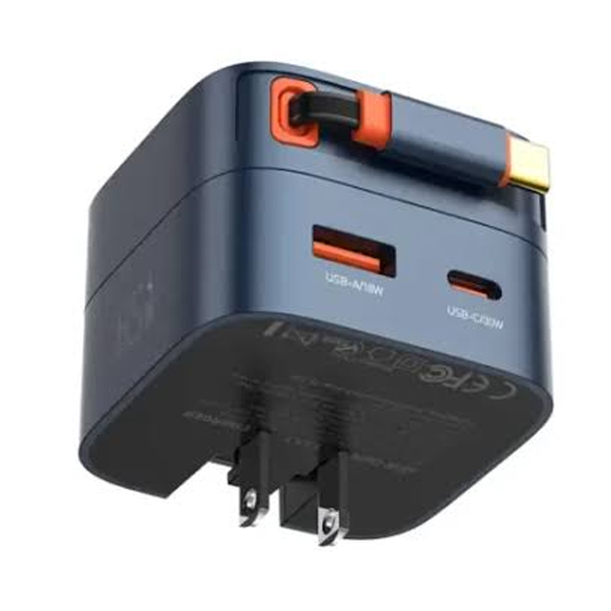 CARGADOR LDNIO Q9 33W USB-C CON CABLE RETRÁCTIL PARA IPHONE SAMSUNG - NEGRO - 3