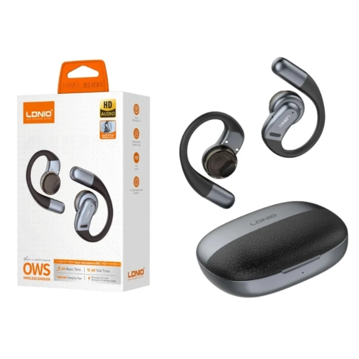 AURICULARES CONDUCCIÓN ÓSEA LDNIO T12 BLUETOOTH 54H - NEGRO - 3