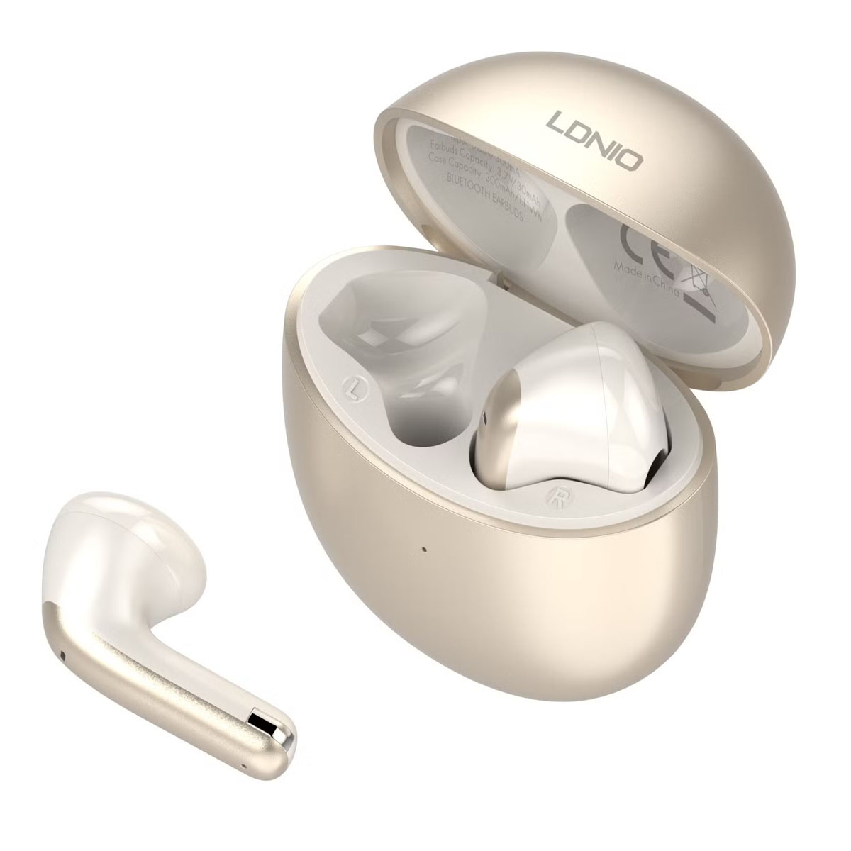 AUDÍFONOS BLUETOOTH LDNIO T10 CON CANCELACIÓN DE RUIDO ENC - DORADO - 1