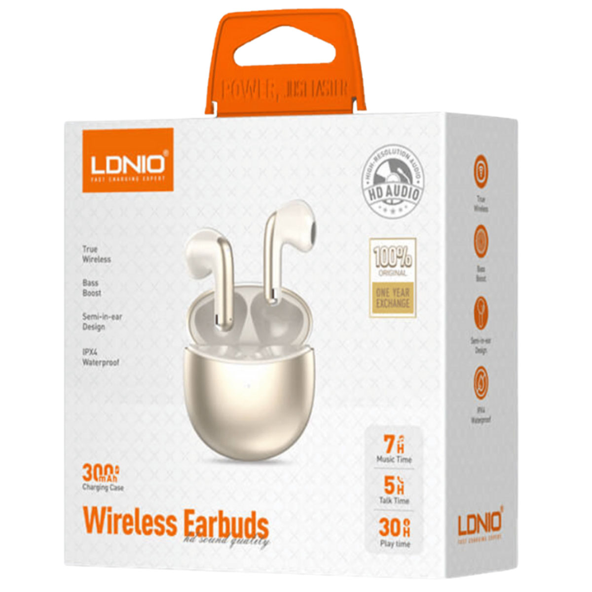 AUDÍFONOS BLUETOOTH LDNIO T10 CON CANCELACIÓN DE RUIDO ENC - DORADO - 7