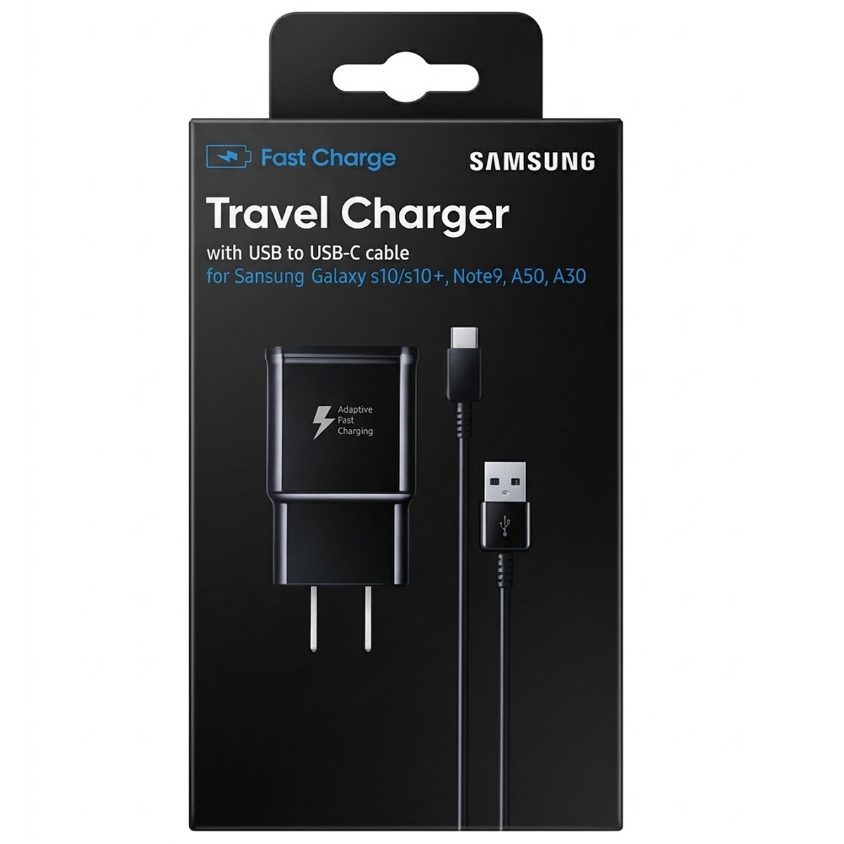 CARGADOR SAMSUNG CARGA RÁPIDA PARA S8 S9 S10 NOTE 10, 10 PRO NEGRO - 5