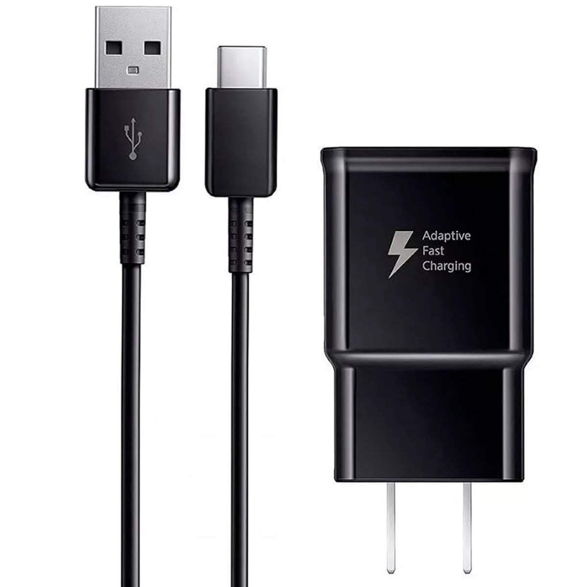 CARGADOR DE PARED 15W CON CABLE USB A TIPO C - NEGRO - 3