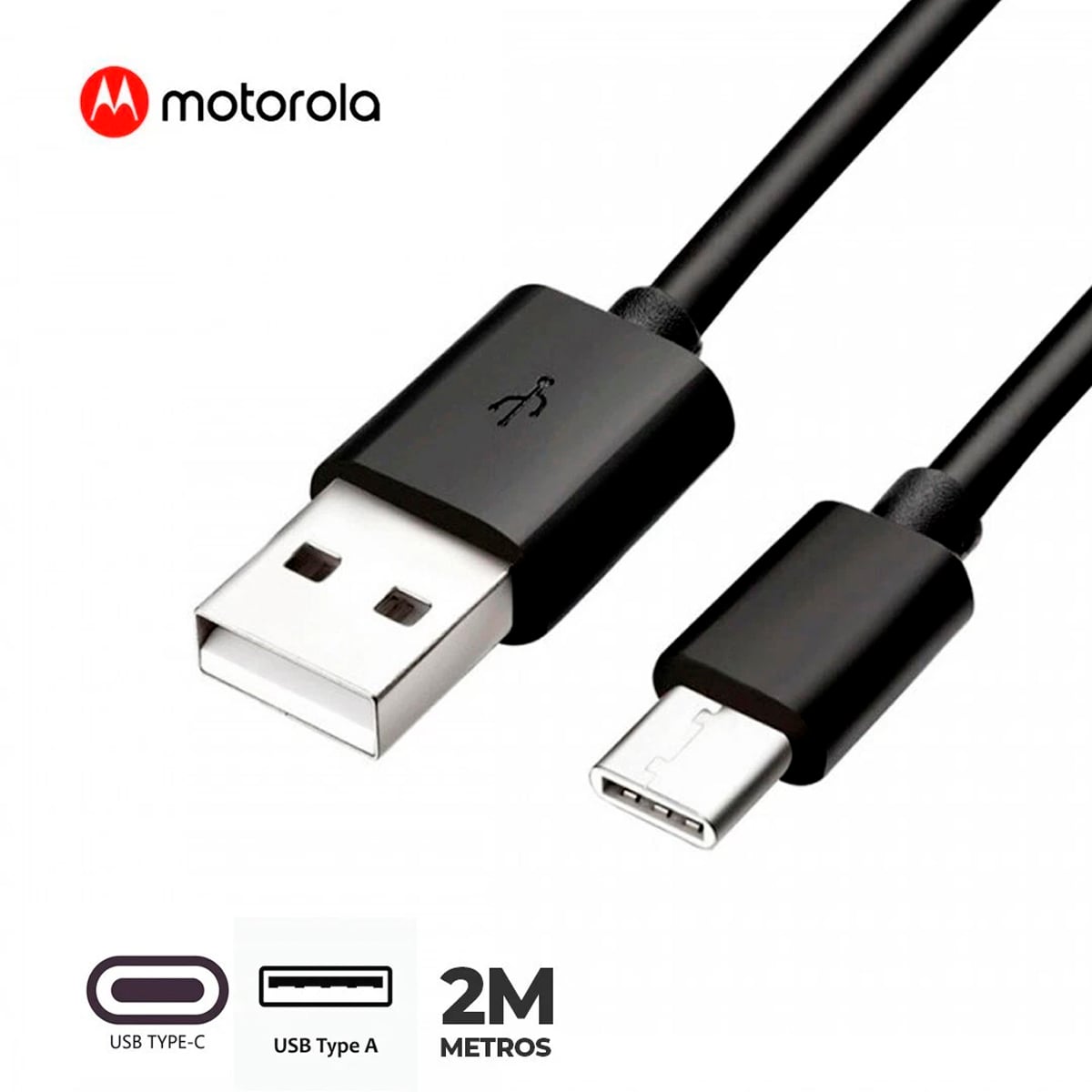 CABLE DE CARGA Y DATOS MOTOROLA USB-A A USB-C 2M - SJC00ACB20 - 3