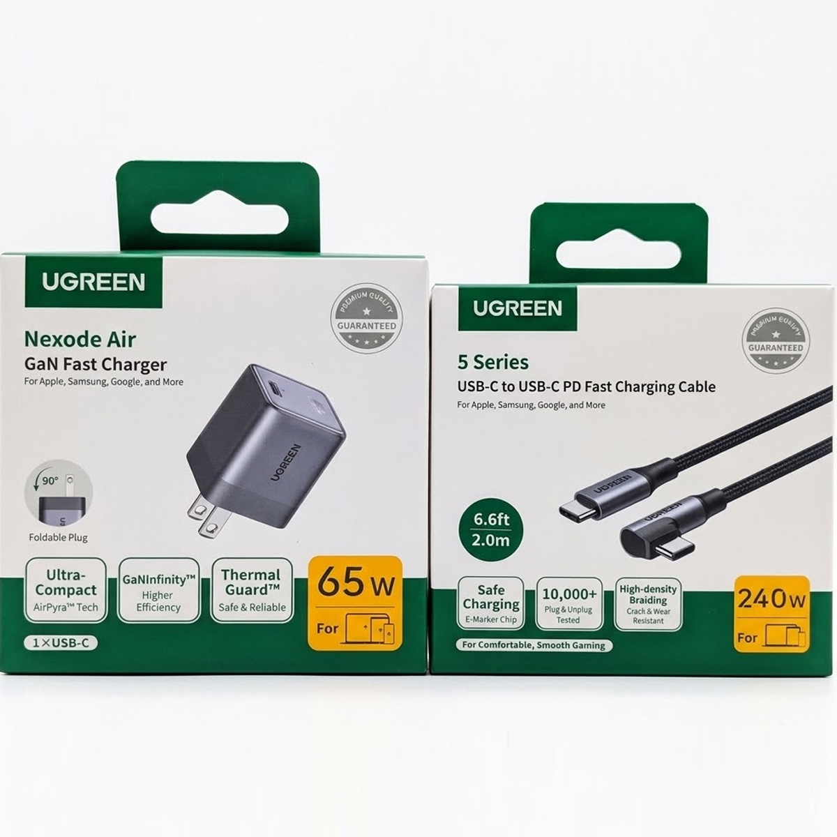 CARGADOR UGREEN X860 65W GAN + CABLE USB-C L536 240W 2M CARGA RÁPIDA - 6