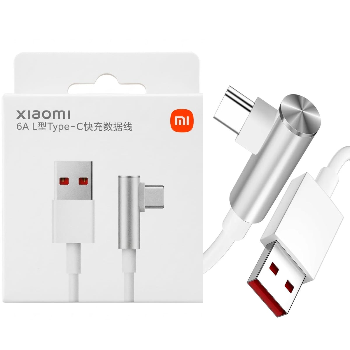 CABLE XIAOMI 6A PREMIUM CARGA ULTRA RÁPIDA TIPO C ANGULADO ERGONÓMICO - 1