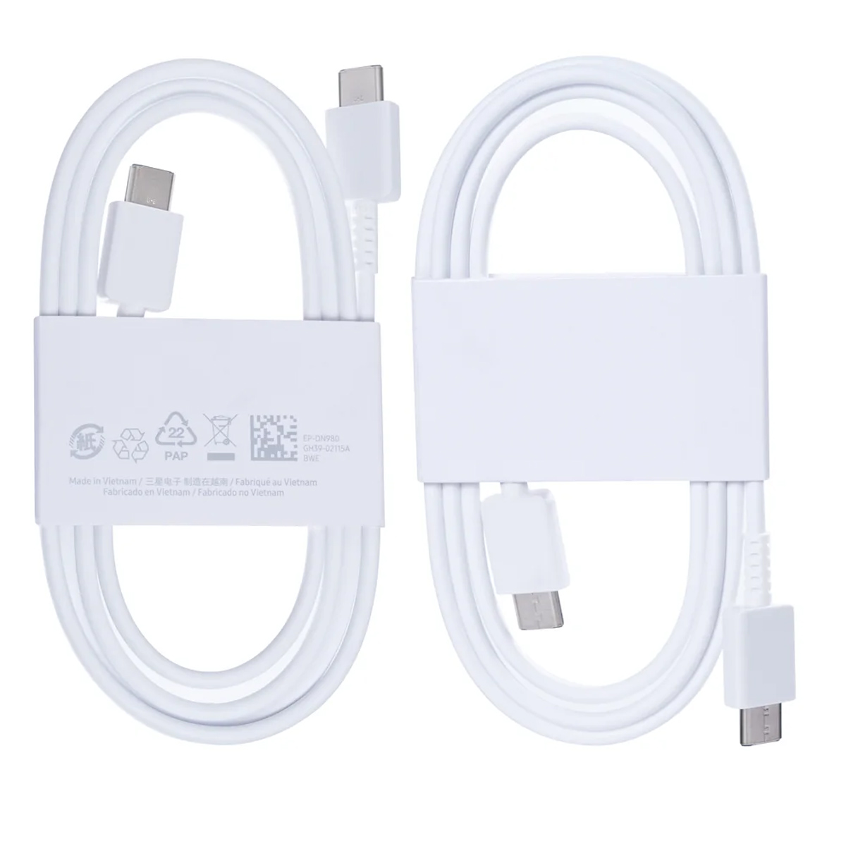 PACK 2 CABLES SAMSUNG TIPO C A C 3A VIETNAM 45W, 60W BLANCO - 1