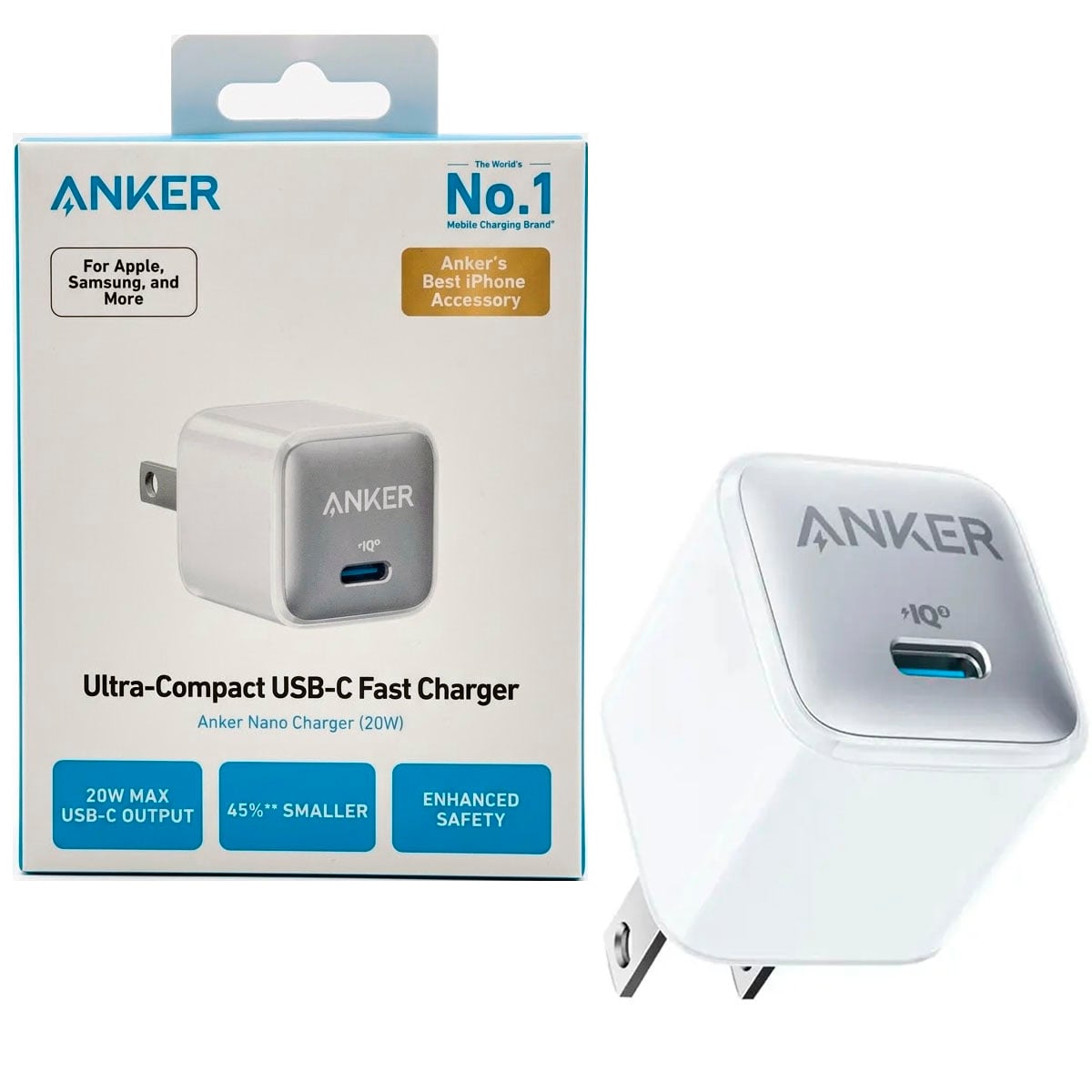 CARGADOR RAPIDO ANKER 511 NANO PRO 20W USB-C PARA IPHONE Y SAMSUNG BLANCO - 2