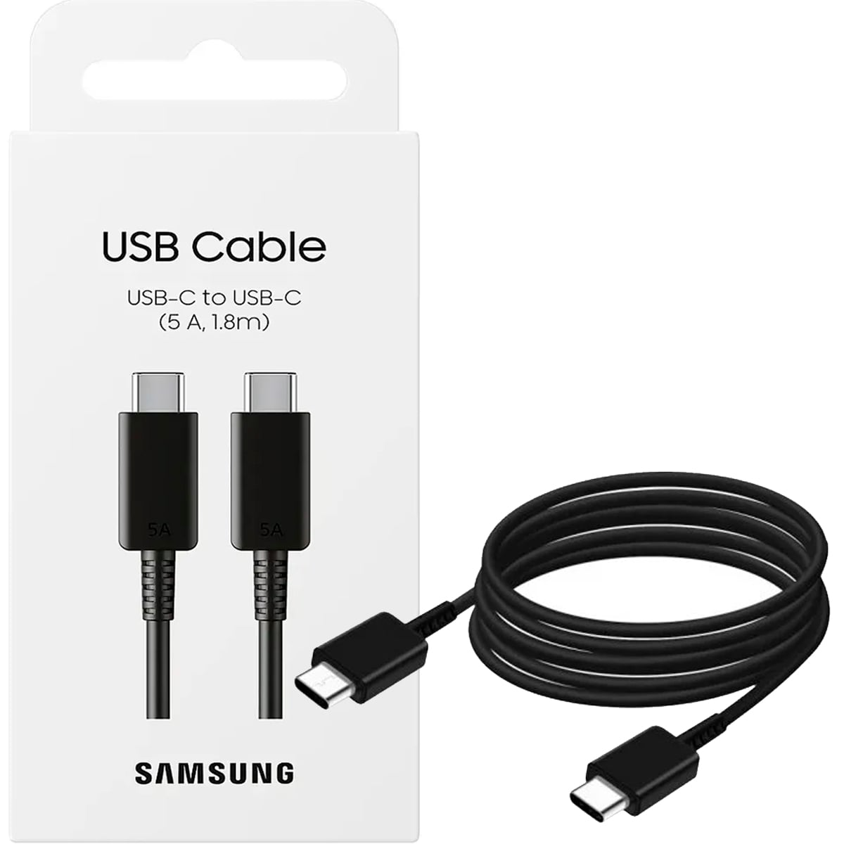 CABLE USB-C A USB-C SAMSUNG 5A 1.8M PARA Z FOLD 7 - NEGRO - 1