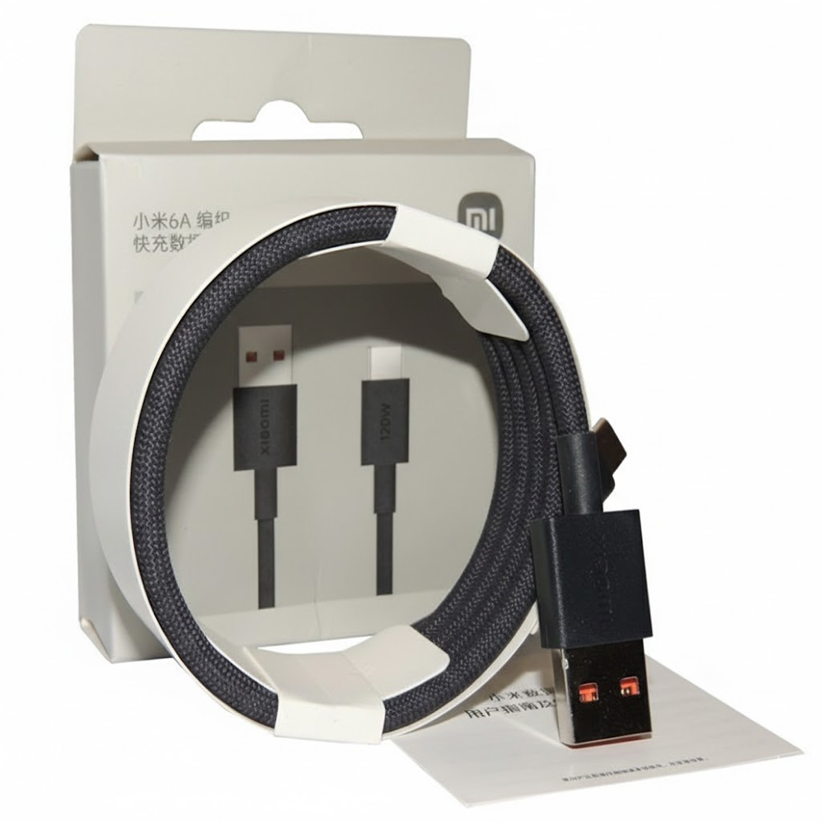CABLE XIAOMI 120W HYPERCHARGE USB A TIPO C 1 METRO TRENZADO 6A NEGRO - 3