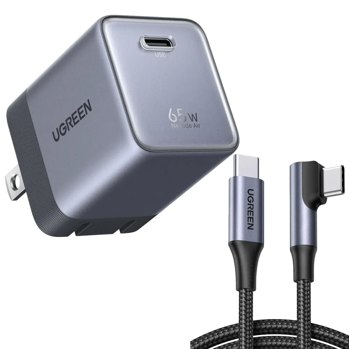 CARGADOR UGREEN X860 65W GAN + CABLE USB-C L536 240W 1M CARGA RÁPIDA - 1