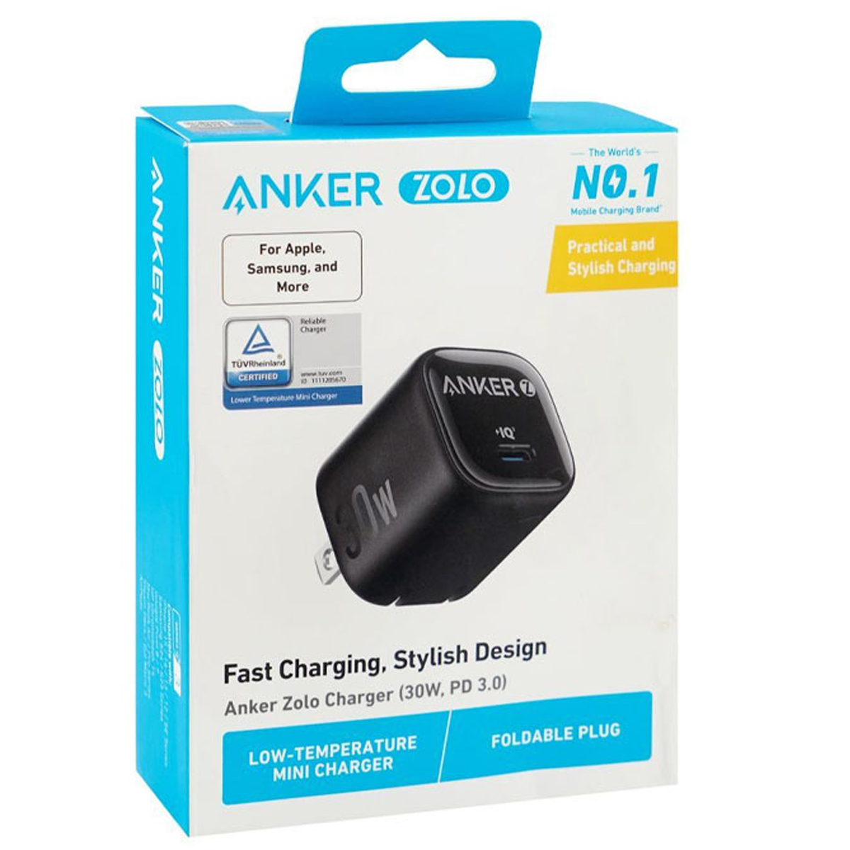 CARGADOR ANKER ZOLO 30W CHARGER USB-C GAN PARA IPHONE Y SAMSUNG NEGRO - 2