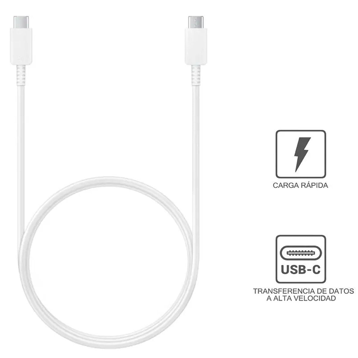 CABLE USB-C A USB-C PARA SAMSUNG - (1.8M) S26 ULTRA - BLANCO - 5