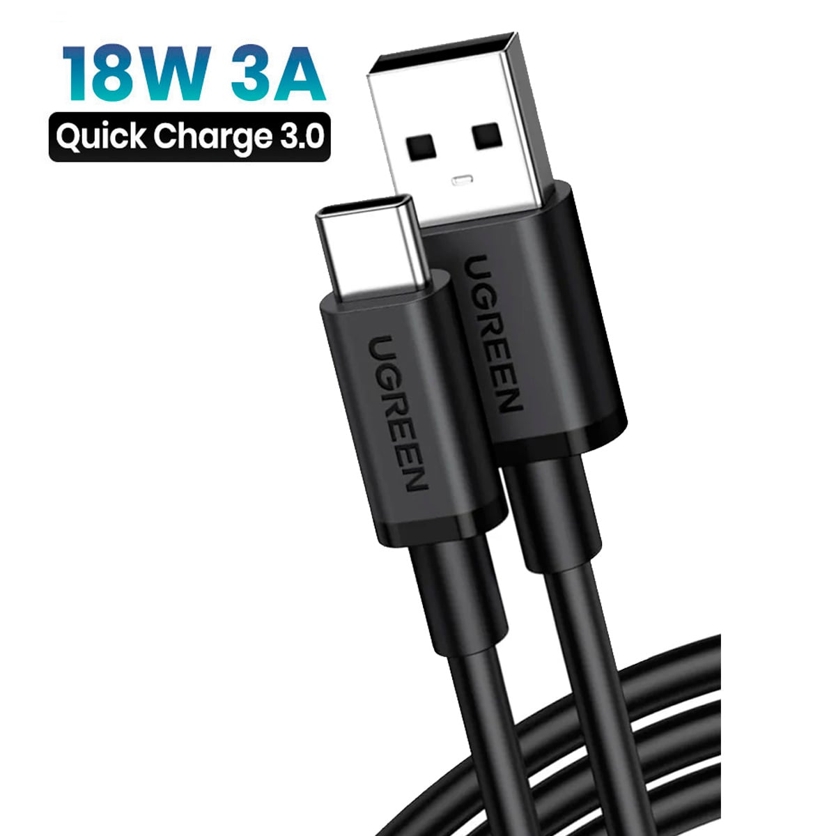 CABLE USB A USB-C UGREEN 5 SERIES 3A CARGA RÁPIDA 1M 85201 - 1
