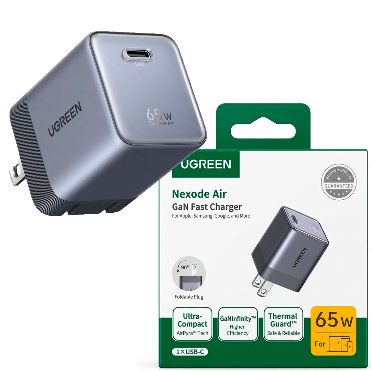 CARGADOR GAN NEXODE AIR 65W USB-C UGREEN X860 - 95169B - 1