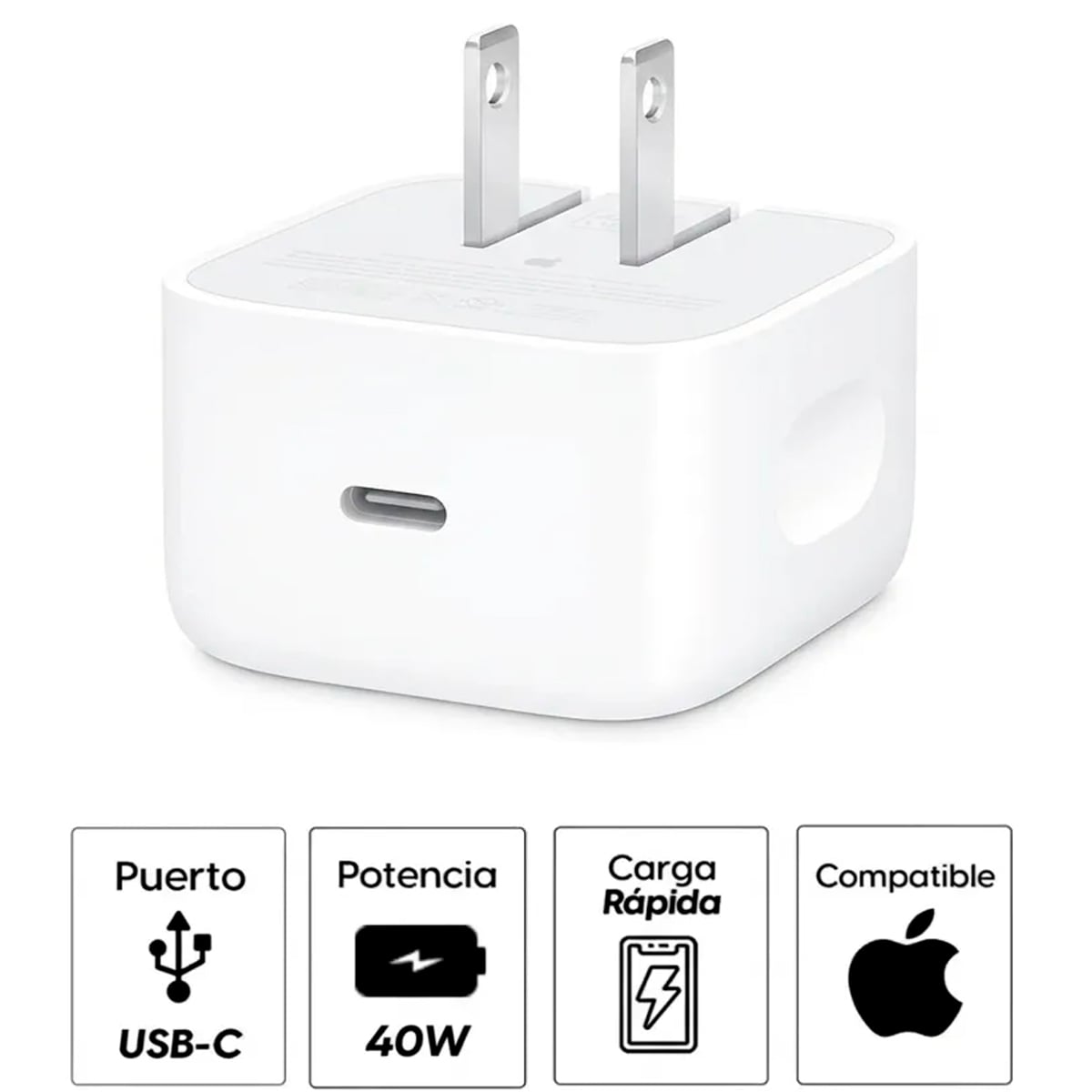 CARGADOR RÁPIDO PARA IPHONE 18 17 16 CARGA DINÁMICA 40W - 4