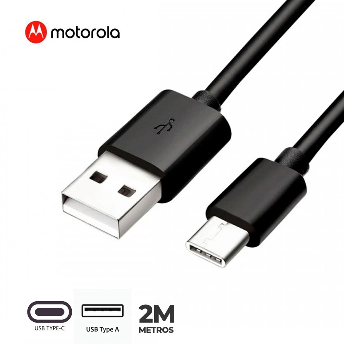 CABLE DE CARGA MOTOROLA SJC00ACB20 USB-A TO USB-C 2 METROS - 3