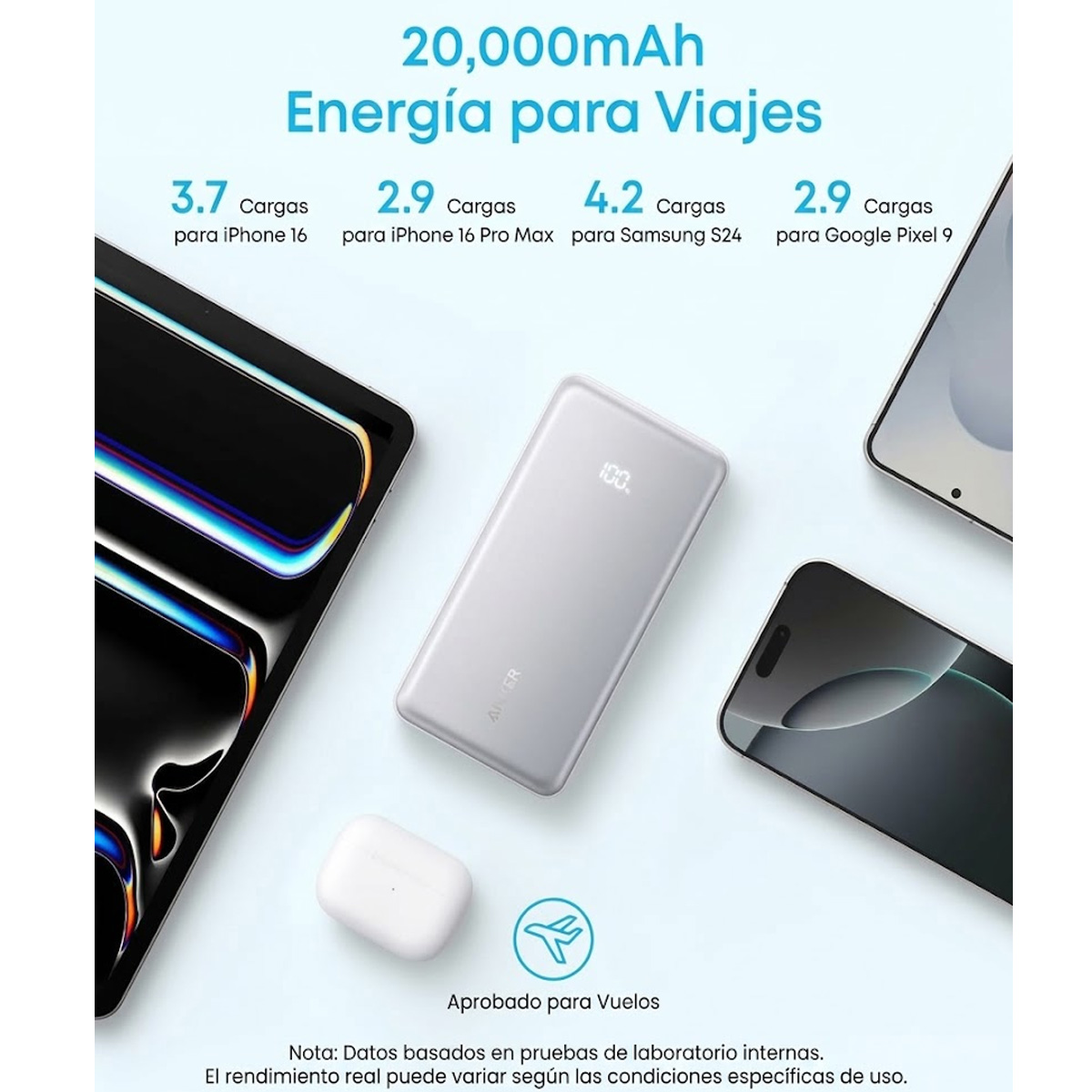 BATERÍA EXTERNA ZOLO (20.000 DE 22.5W CON CABLE USB-C INTEGRADO) - NEGRO - 4