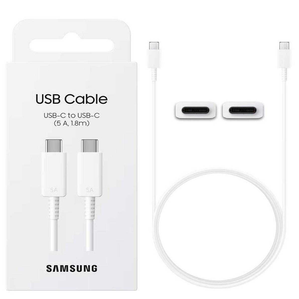 CABLE USB-C A USB-C SAMSUNG 5A 1.8M PARA Z FOLD 8 ULTRA - BLANCO - 1