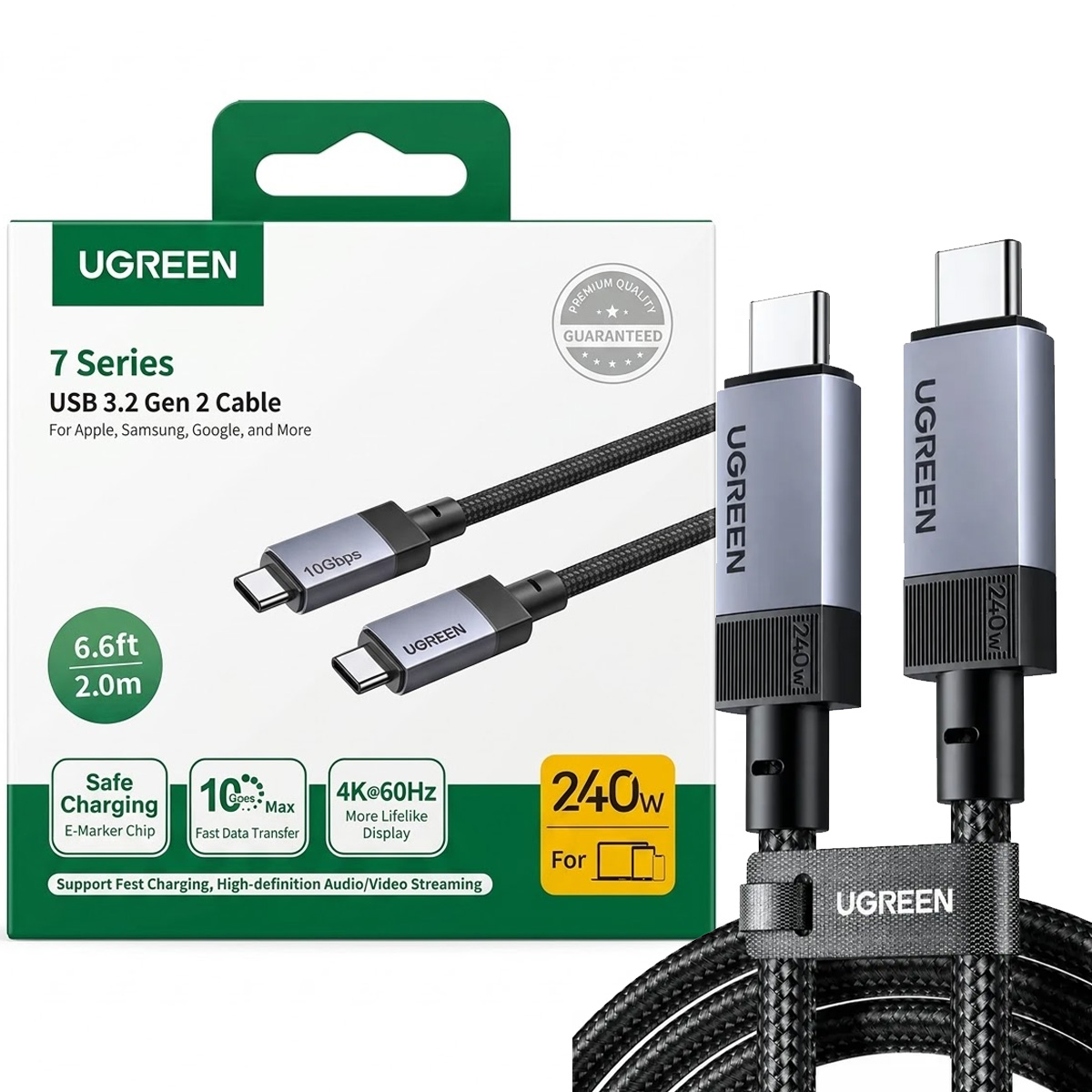CABLE USB-C A USB-C UGREEN L701 240W 10GBPS 4K 60HZ 2M (95619) - 2