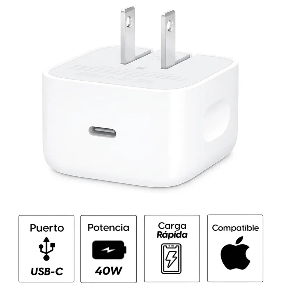 CARGADOR ULTRA RÁPIDO 40W PARA IPHONE 18 CARGA DINÁMICA TIPO C - 4