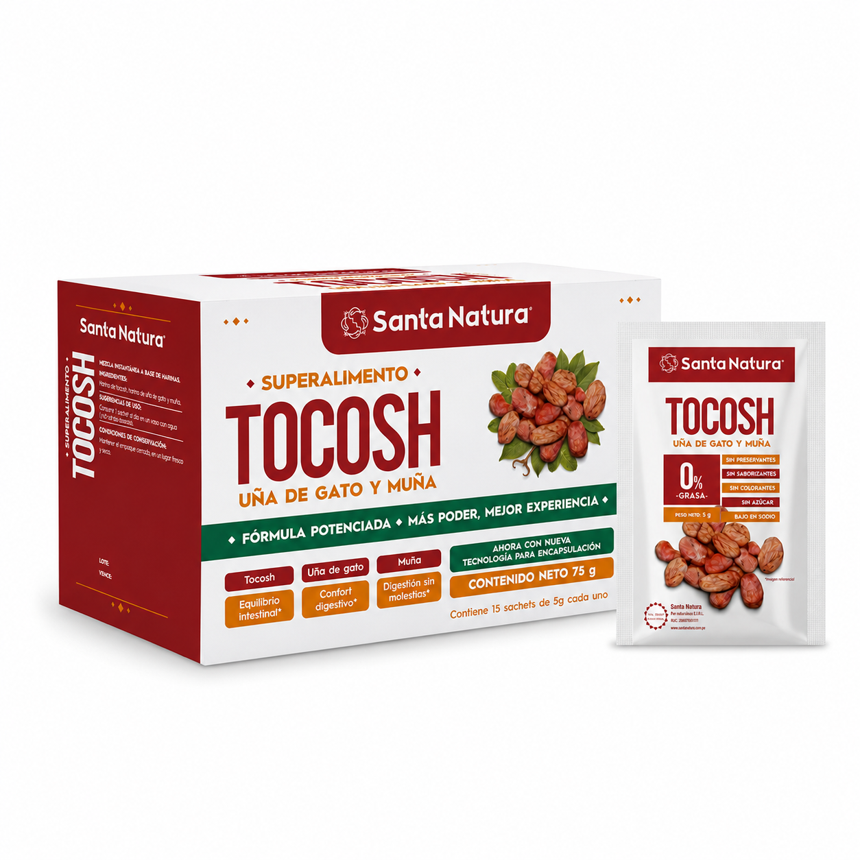 BATIDO EN POLVO TOCOSH CON UÑA DE GATO Y MUÑA SANTA NATURA 75 GR - 1