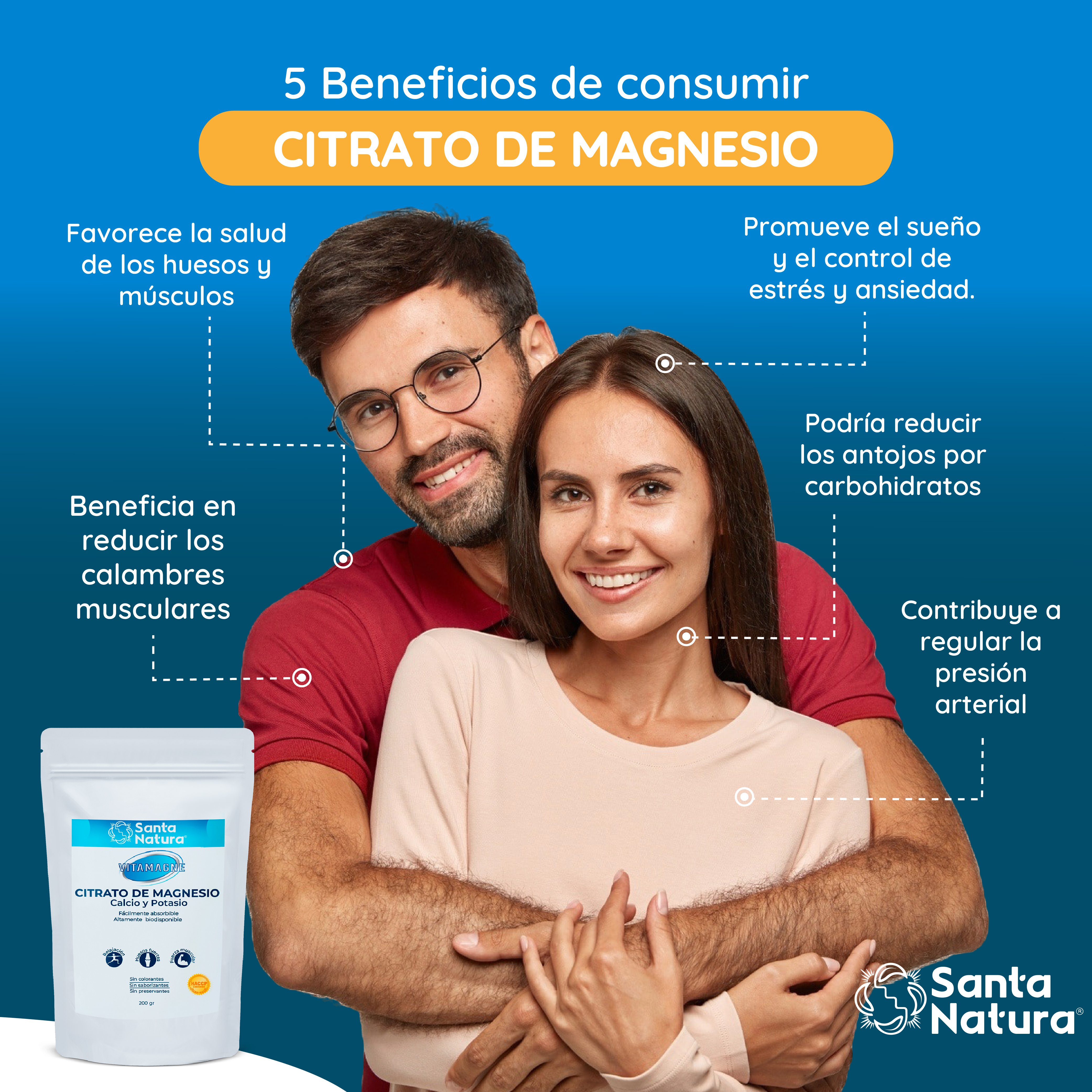 VITAMAGNE: CITRATO DE MAGNESIO, CALCIO Y POTASIO SANTA NATURA 200 GR - 2