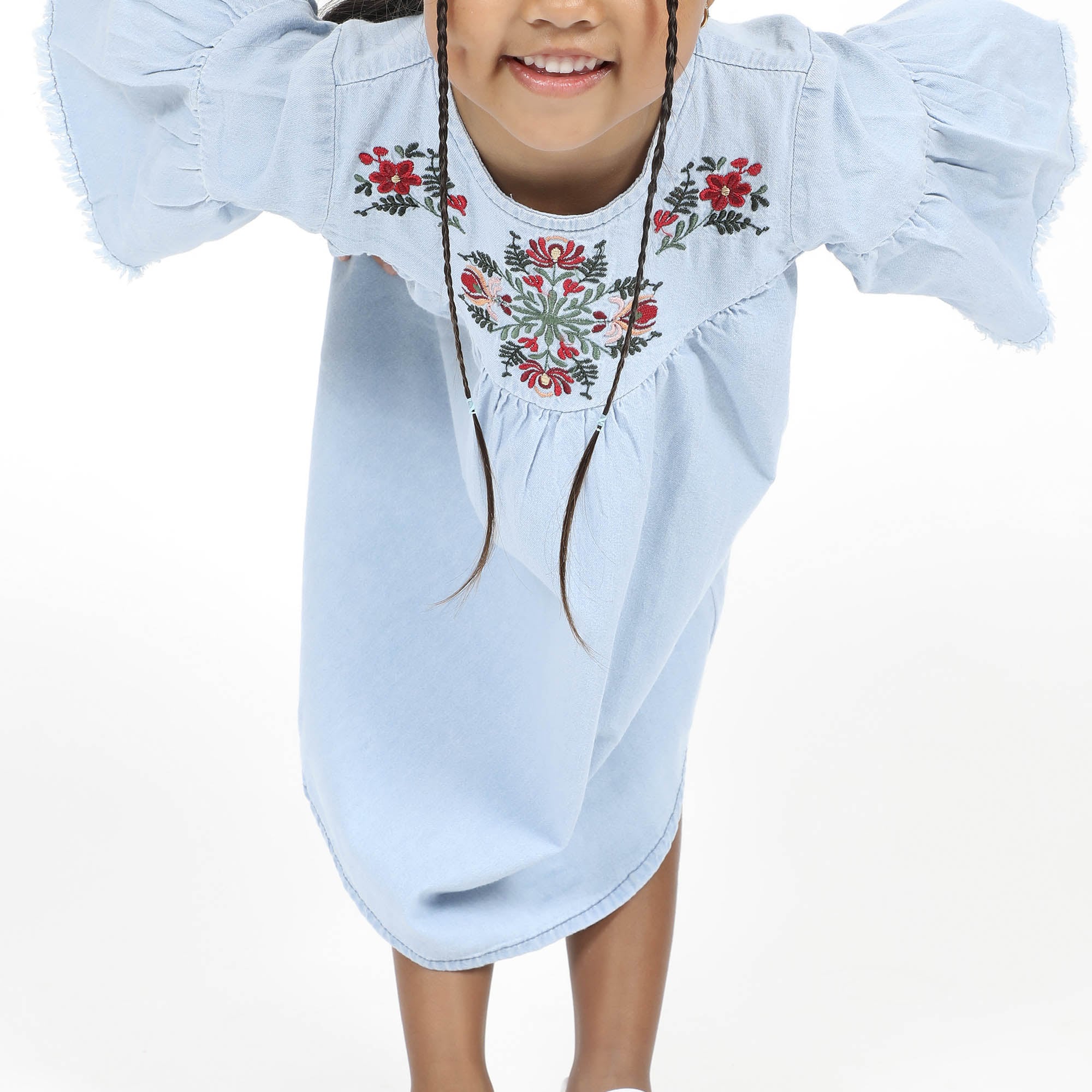 VESTIDO CORTO NIÑA COTTONS JEANS ESMERALDA - 3