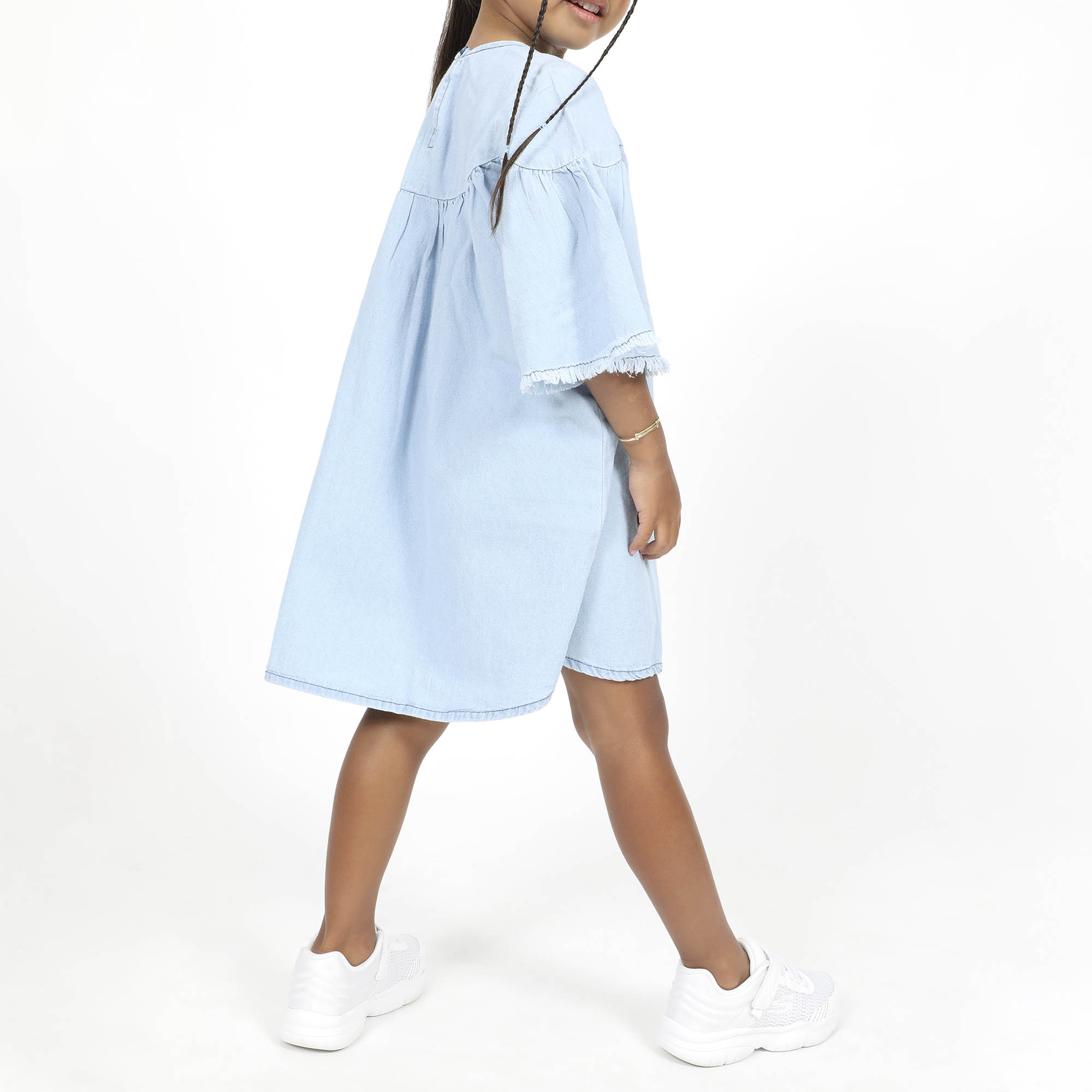 VESTIDO CORTO NIÑA COTTONS JEANS ESMERALDA - 4