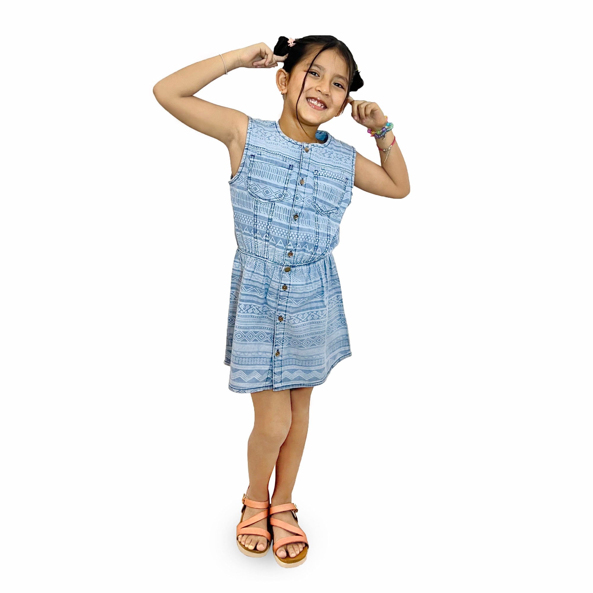 VESTIDO CORTO NIÑA COTTONS JEANS FIONA - 1