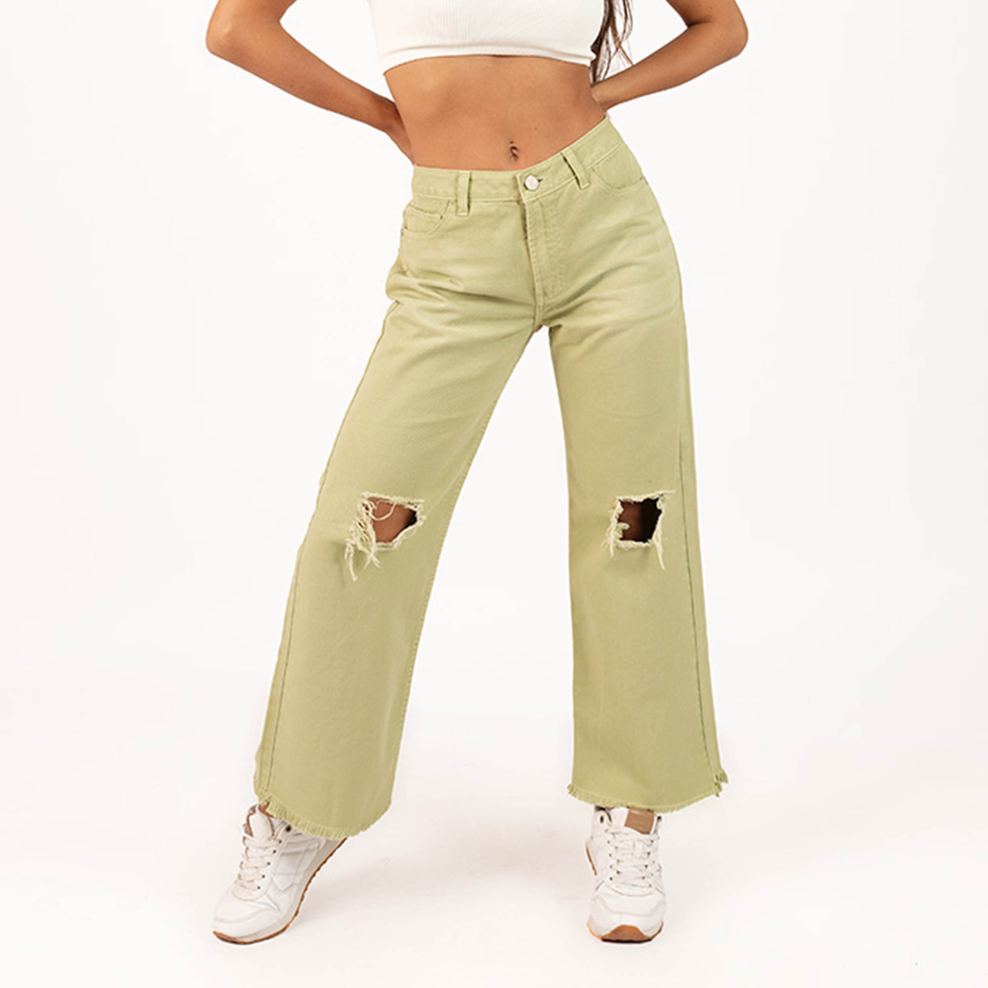 PANTALÓN URBANO PALAZZO MUJER COTTONS JEANS ISABELA CAMPANA - 1