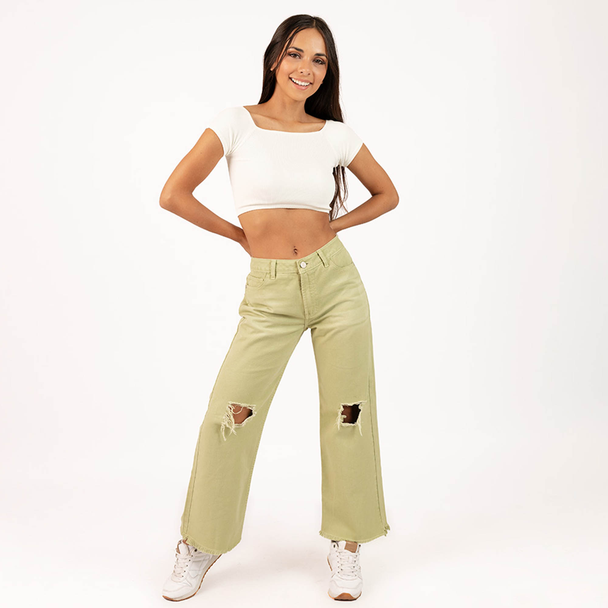 PANTALÓN URBANO PALAZZO MUJER COTTONS JEANS ISABELA CAMPANA - 2
