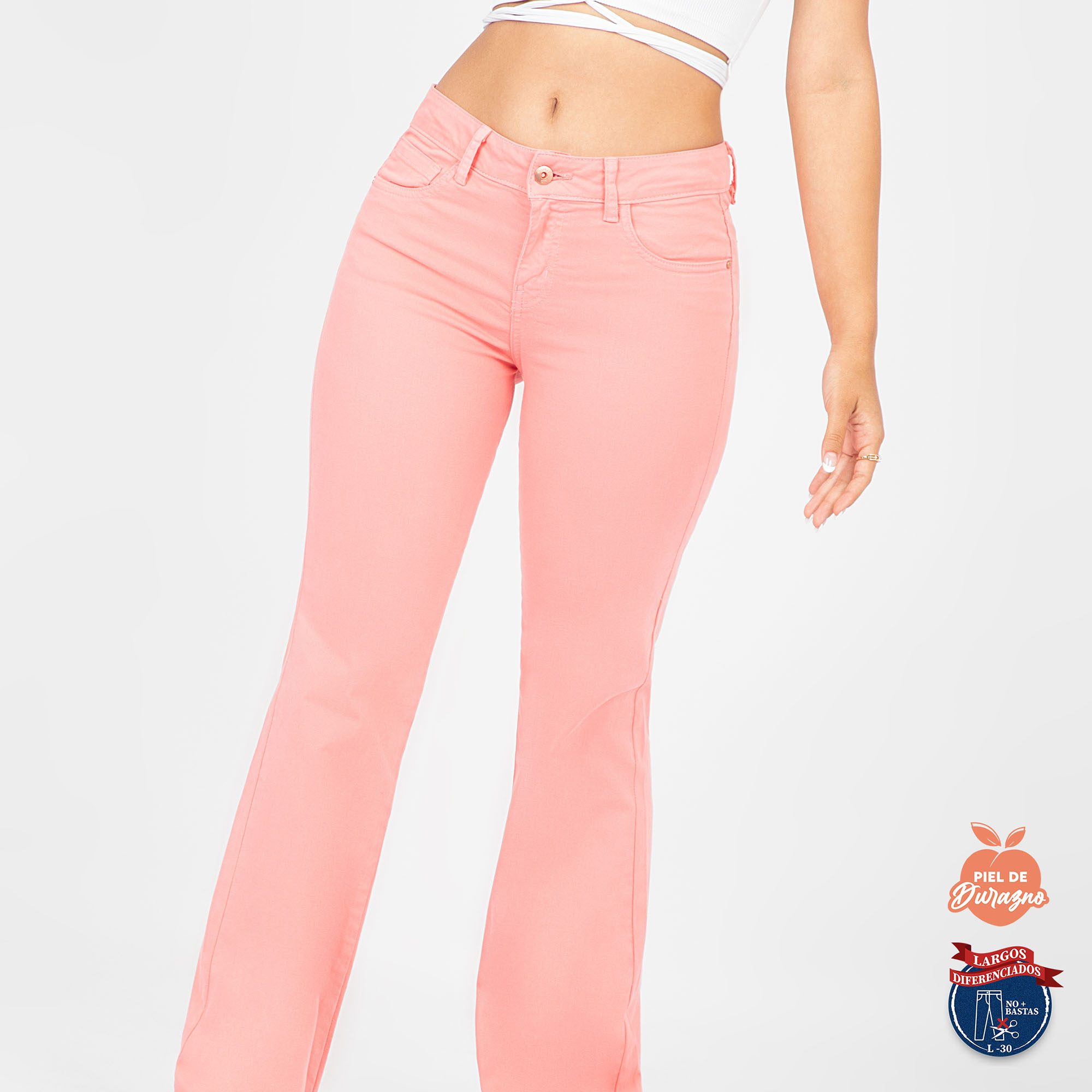 PANTALÓN CASUAL PALAZZO MUJER COTTONS JEANS CAMPANA LUCIANA TALL - 3