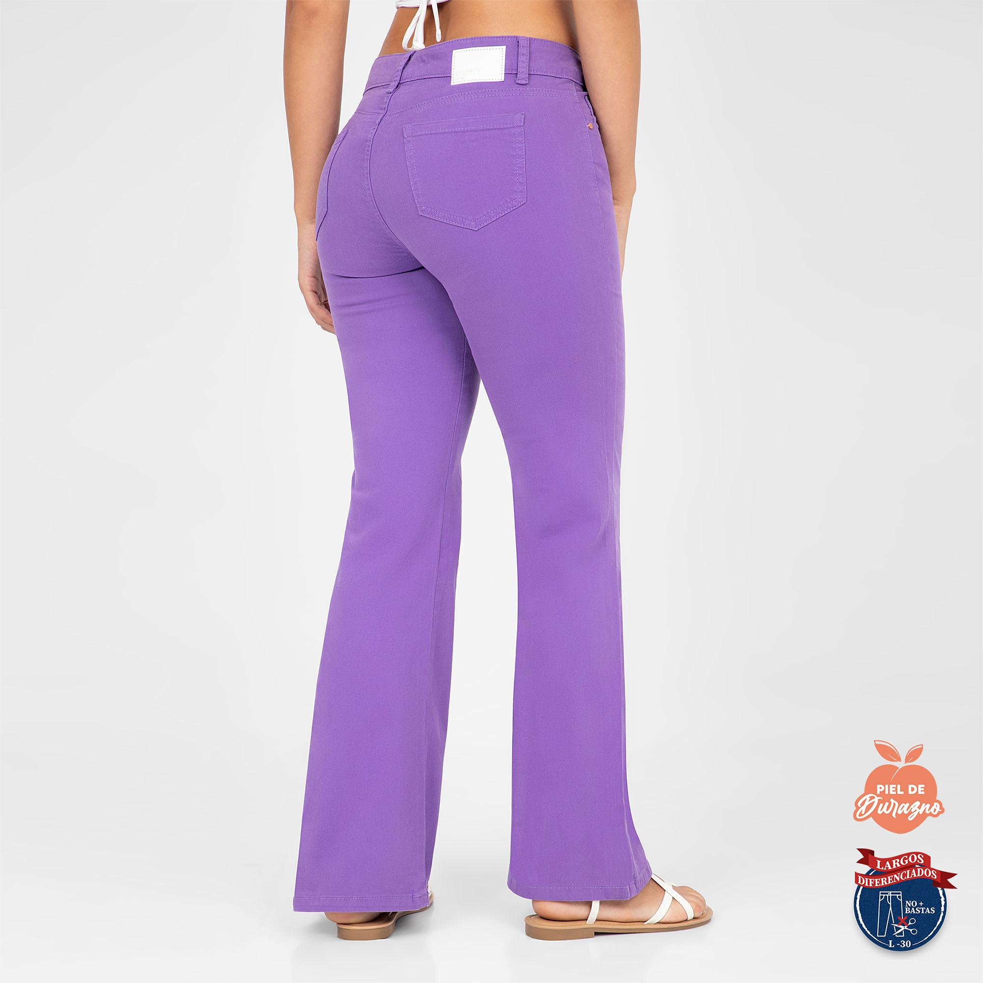 PANTALÓN CASUAL PALAZZO MUJER COTTONS JEANS CAMPANA LUCIANA TALL - 4