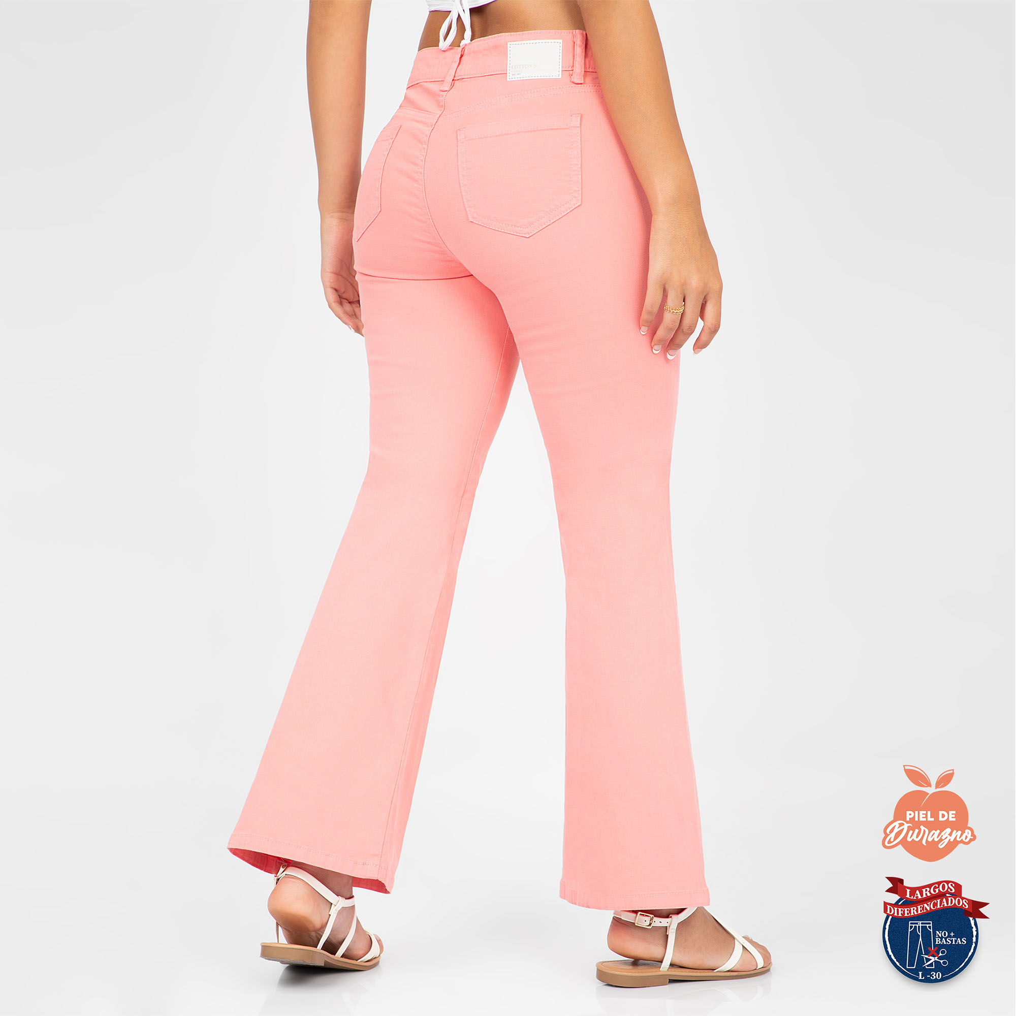 PANTALÓN CASUAL PALAZZO MUJER COTTONS JEANS CAMPANA LUCIANA TALL - 4