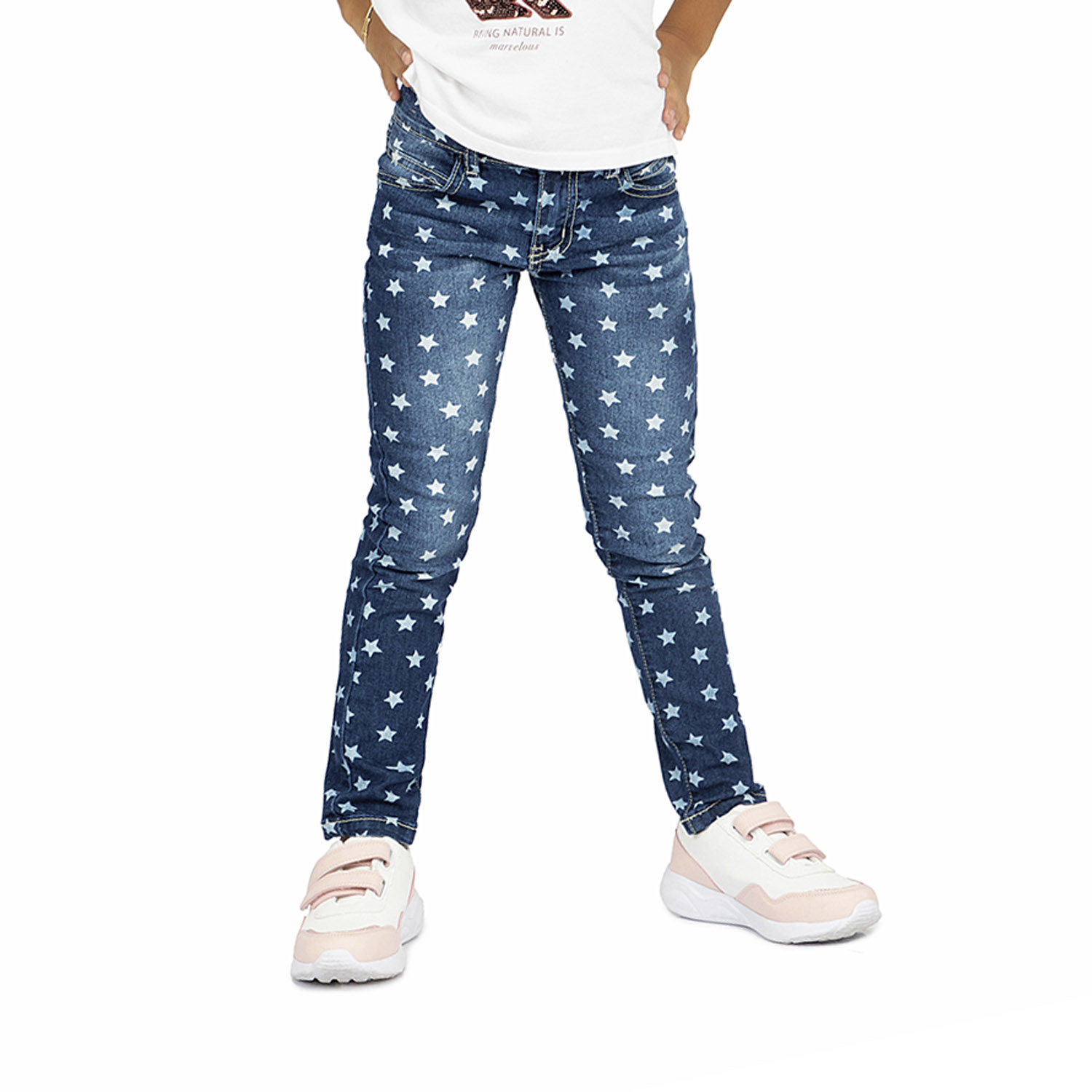 JEANS SLIM NIÑA COTTONS JEANS AZUL ESTRELLA - 1