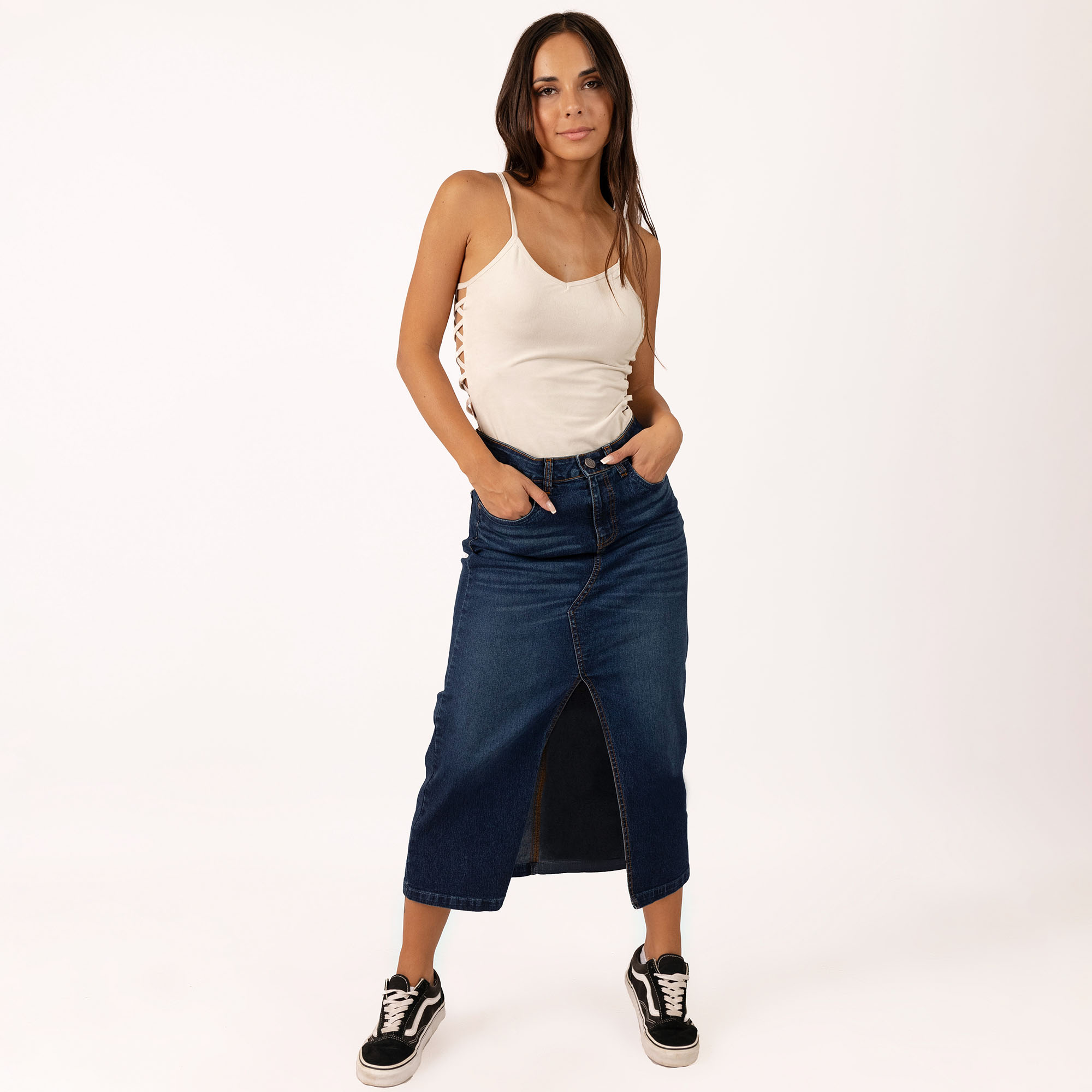 FALDA MIDI SLIM MUJER COTTONS JEANS IRLANDA - 2