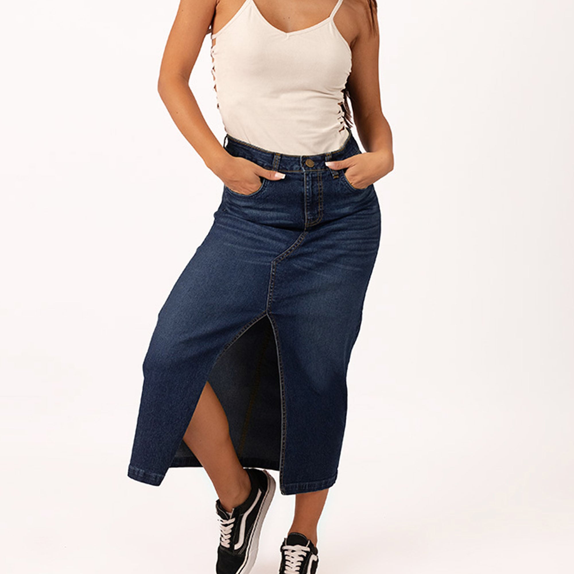 FALDA MIDI SLIM MUJER COTTONS JEANS IRLANDA - 3