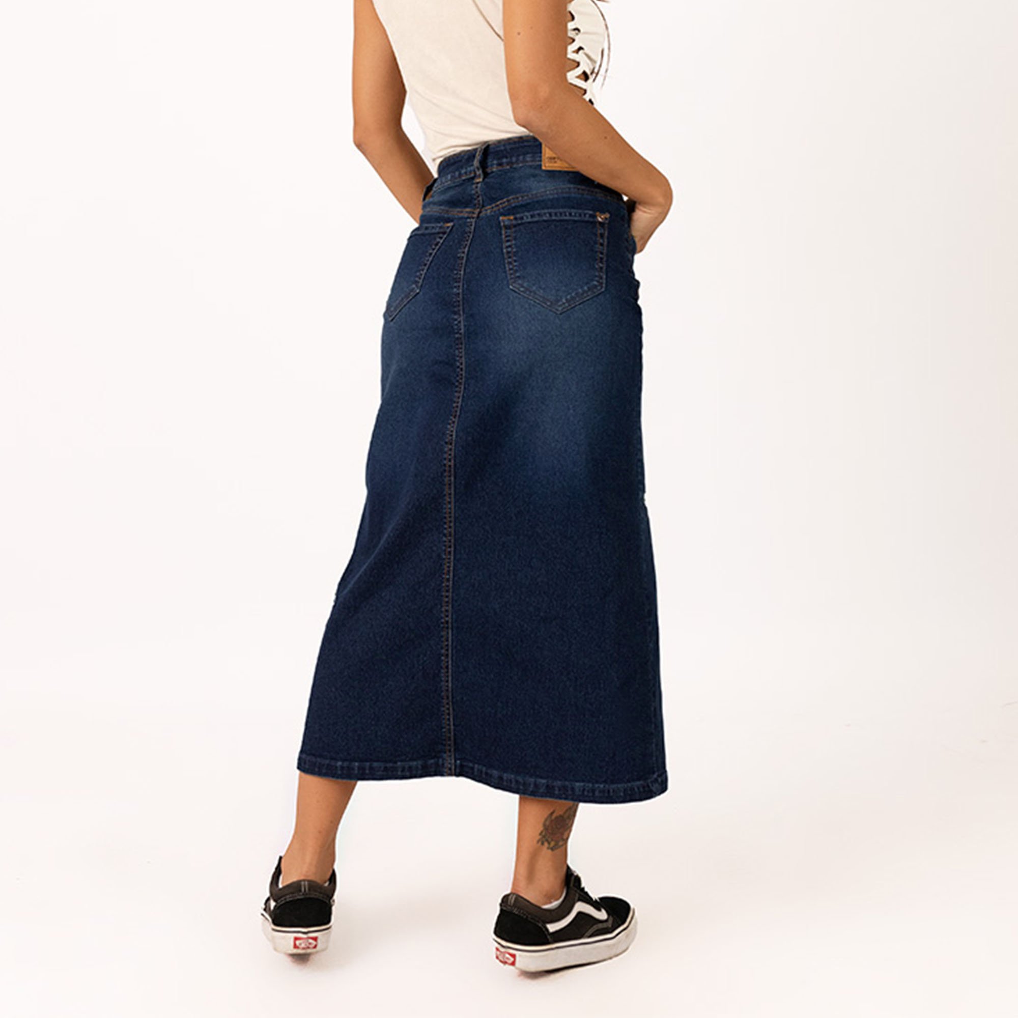 FALDA MIDI SLIM MUJER COTTONS JEANS IRLANDA - 4